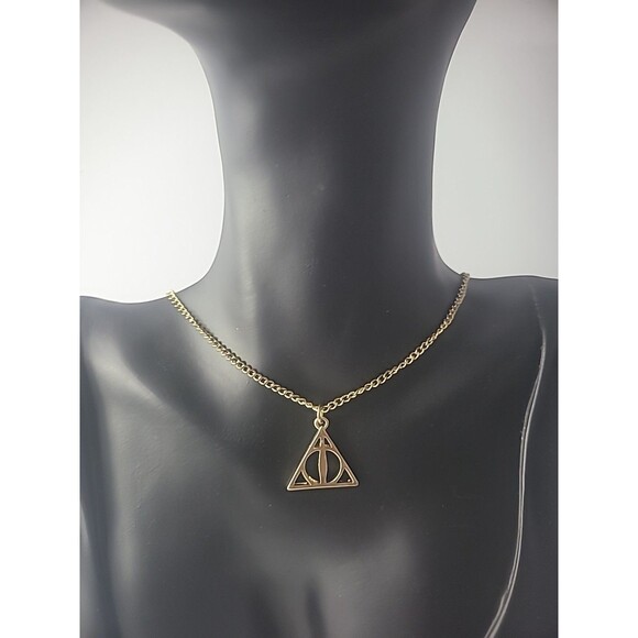 Vintage Harry Potter Deathly Hallows Necklace Pendant Jewelry Costume - Picture 2 of 11